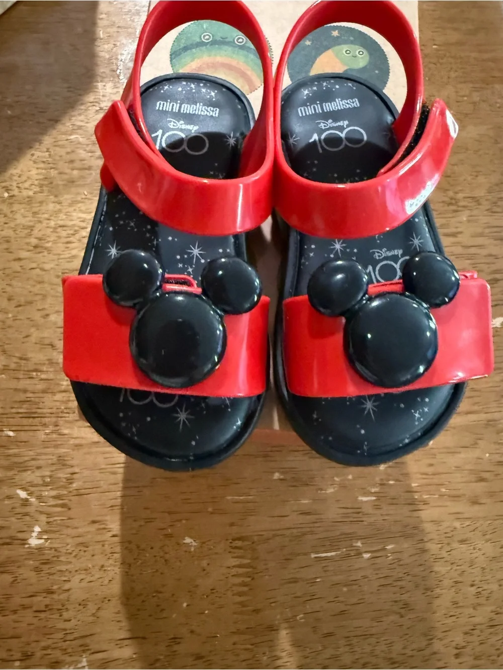 Mini Melissa Red and Black Mickey Sandals for Kids
